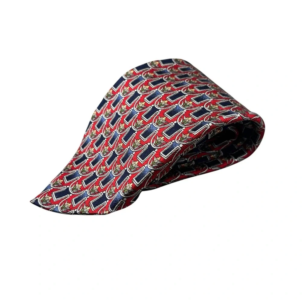 Robert Talbott Studio Nordstrom‎ Silk Tie Red Blue Geometric Floral Medallion